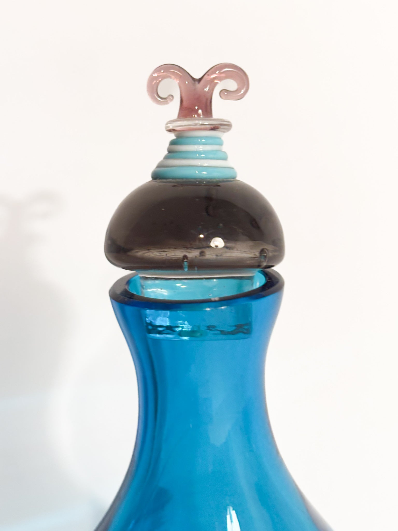 Boccetta in Vetro di Murano Azzurro di Alberto Ricci per De Majo del 1993