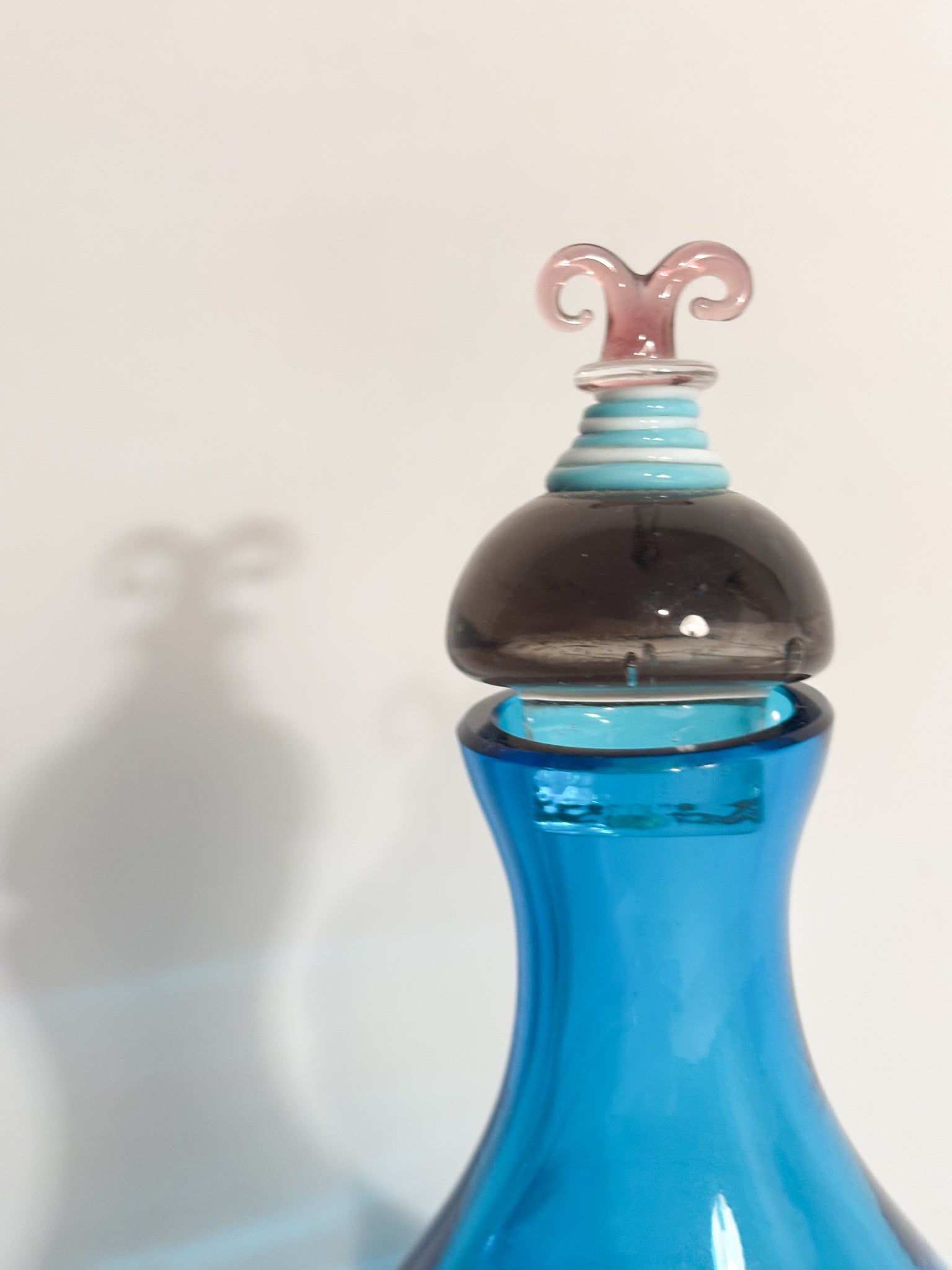 Boccetta in Vetro di Murano Azzurro di Alberto Ricci per De Majo del 1993
