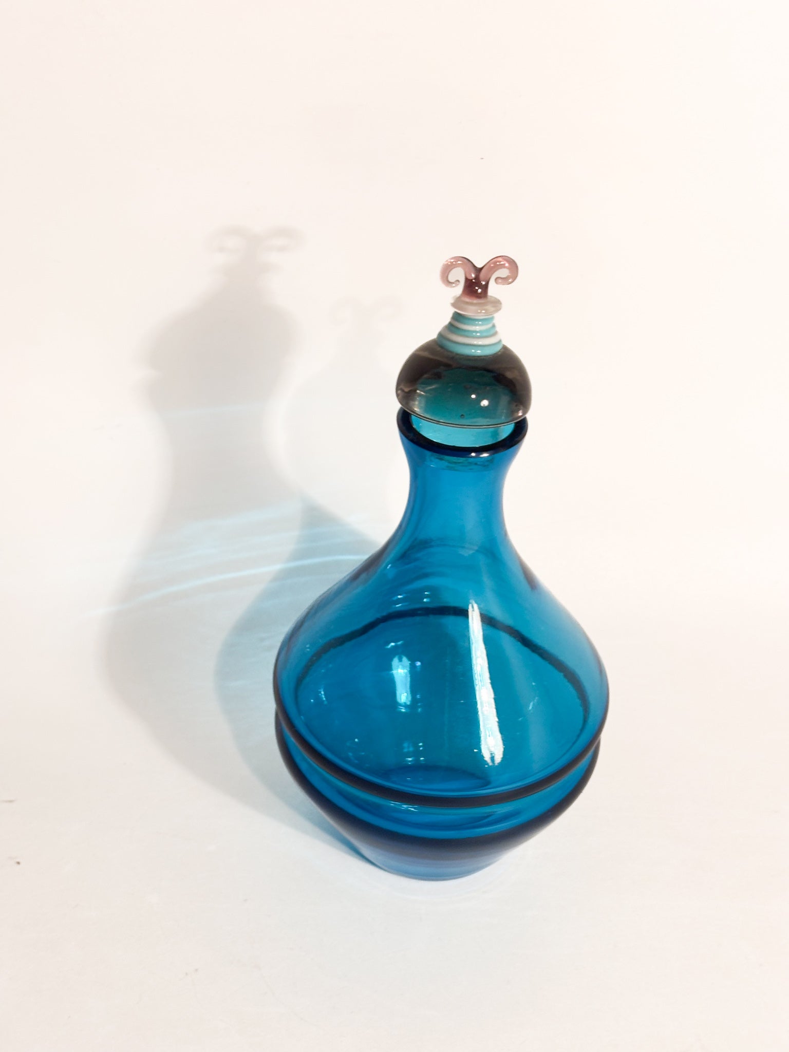 Boccetta in Vetro di Murano Azzurro di Alberto Ricci per De Majo del 1993