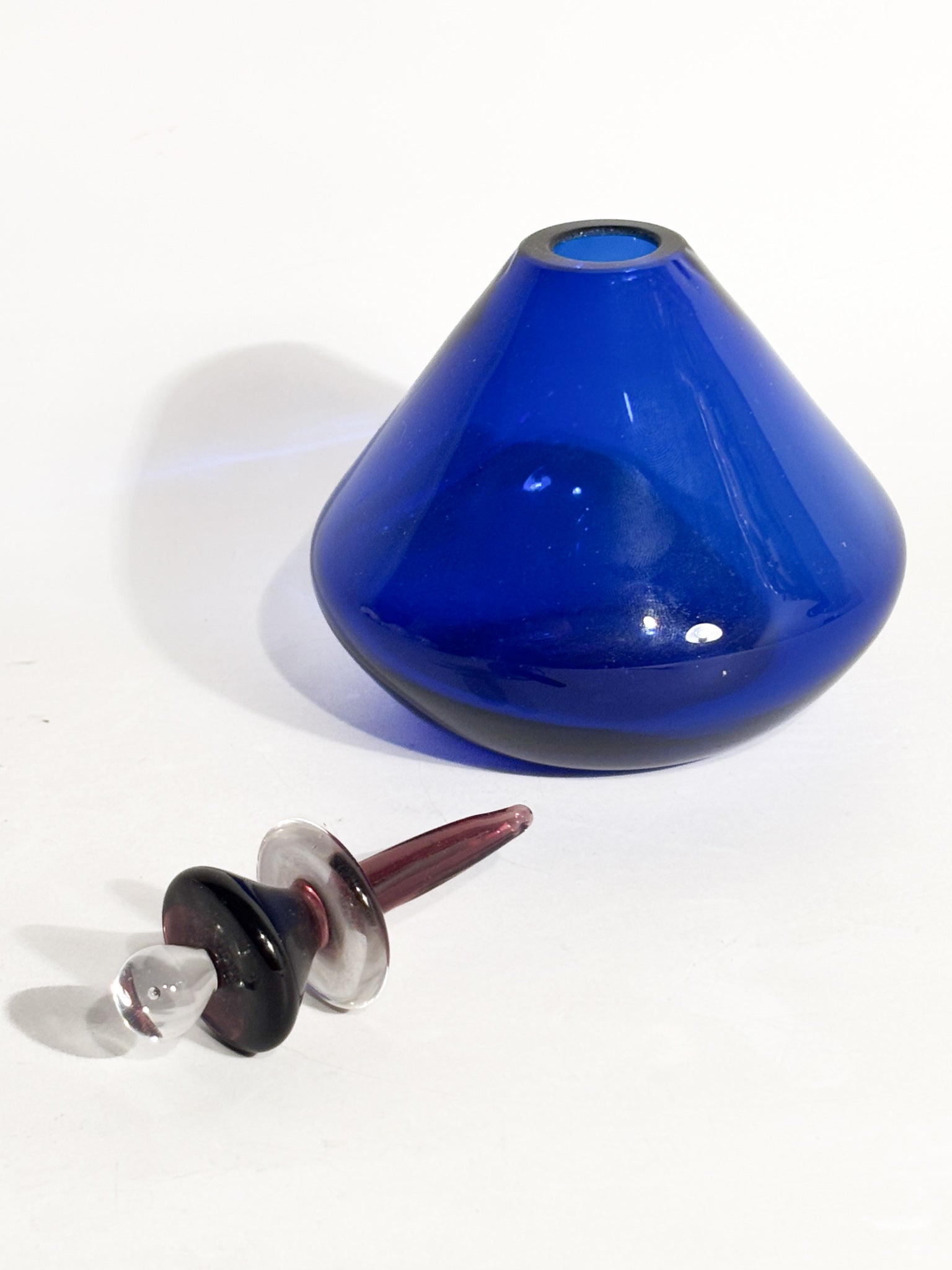 Boccetta in Vetro di Murano Blu di Alberto Ricci per De Majo del 1993