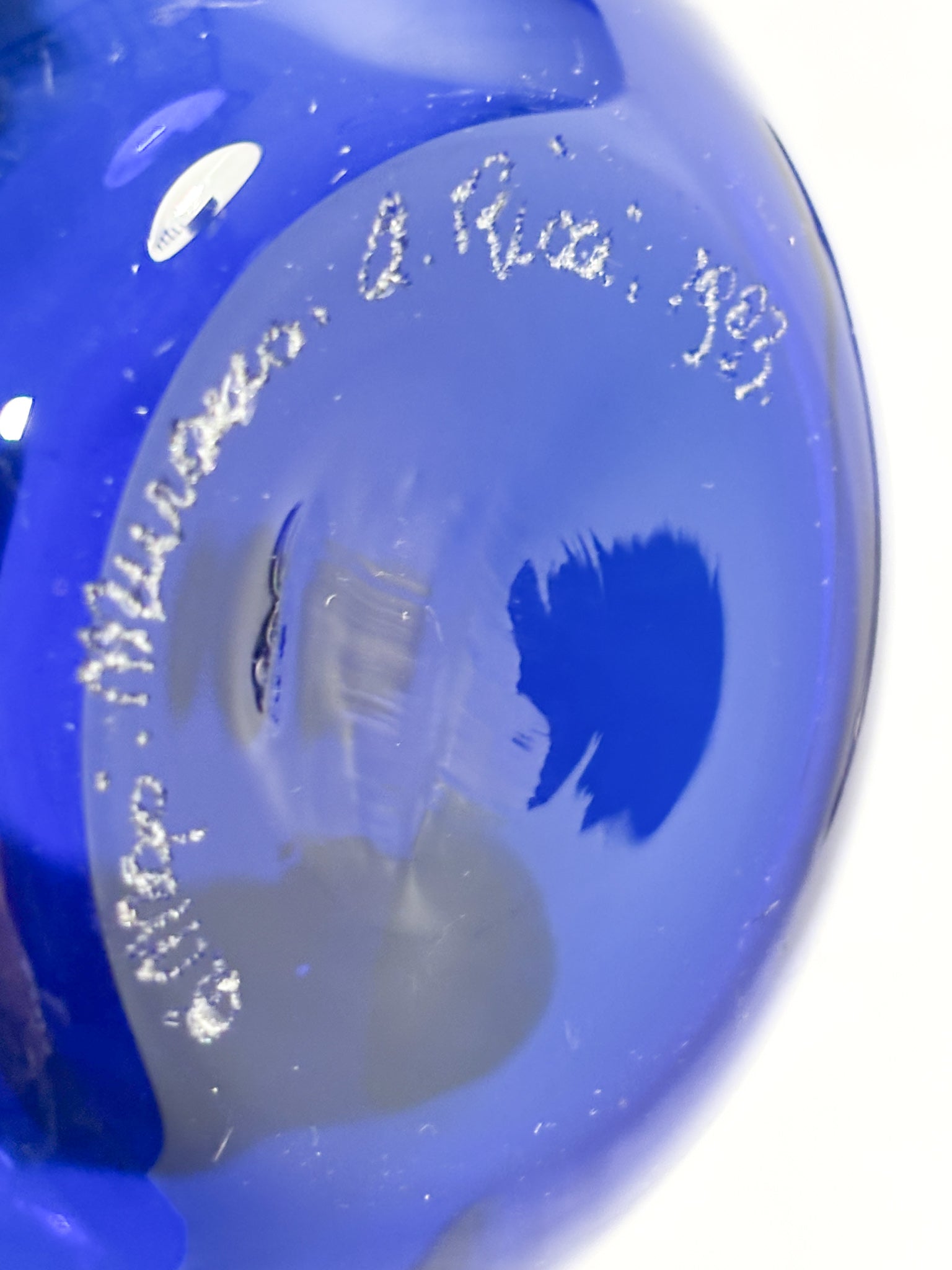 Boccetta in Vetro di Murano Blu di Alberto Ricci per De Majo del 1993