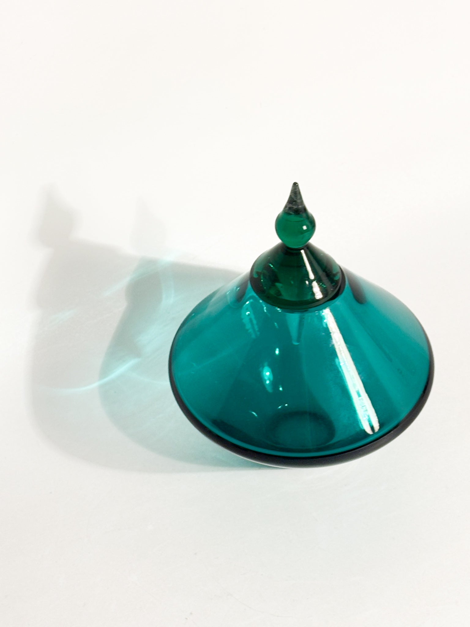 Boccetta in Vetro di Murano verde di Alberto Ricci per De Majo del 1993