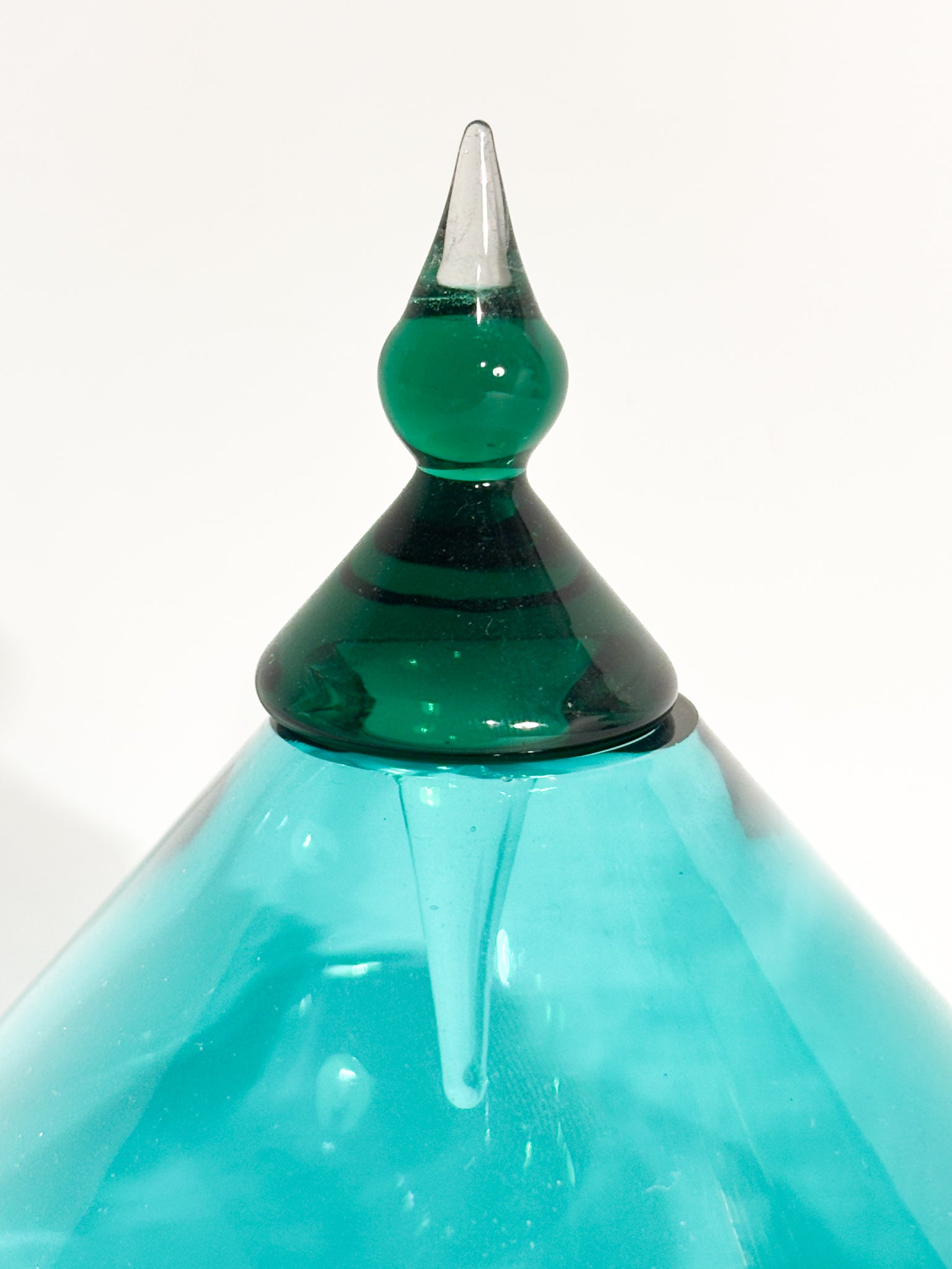 Boccetta in Vetro di Murano verde di Alberto Ricci per De Majo del 1993