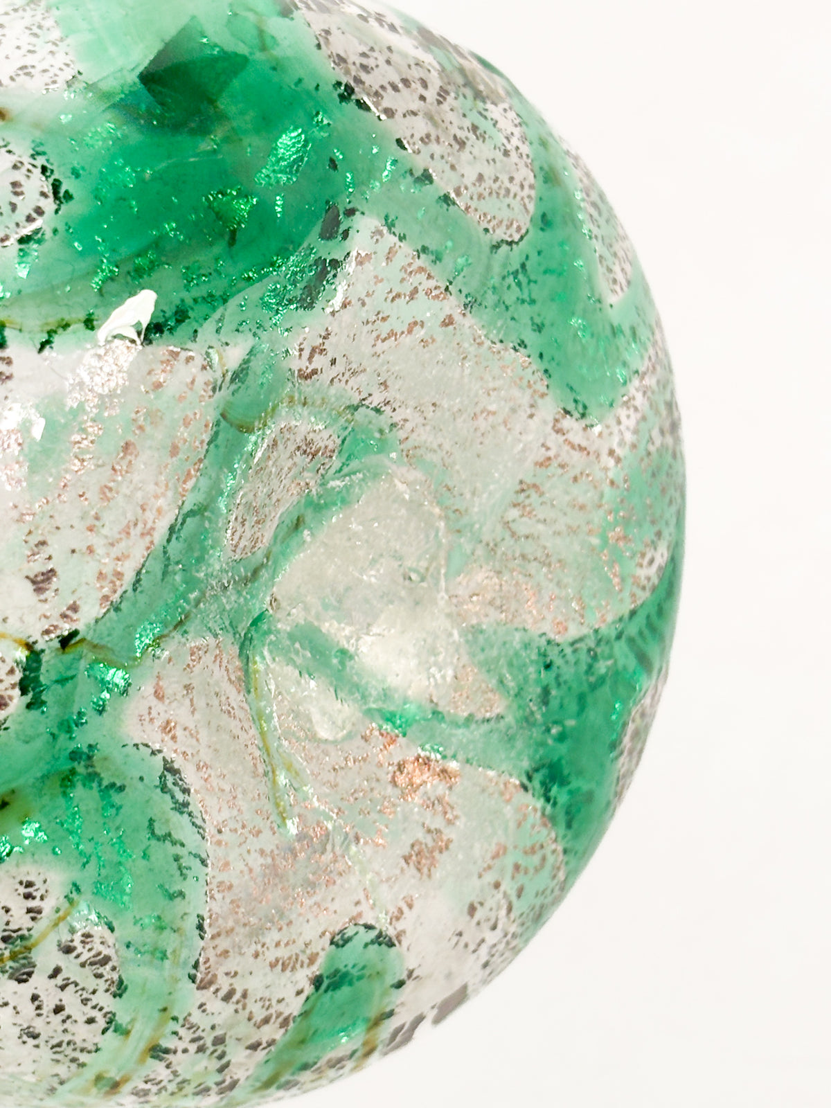 Goto De Fornasa in Vetro di Murano Verde con Murrine Anni 80