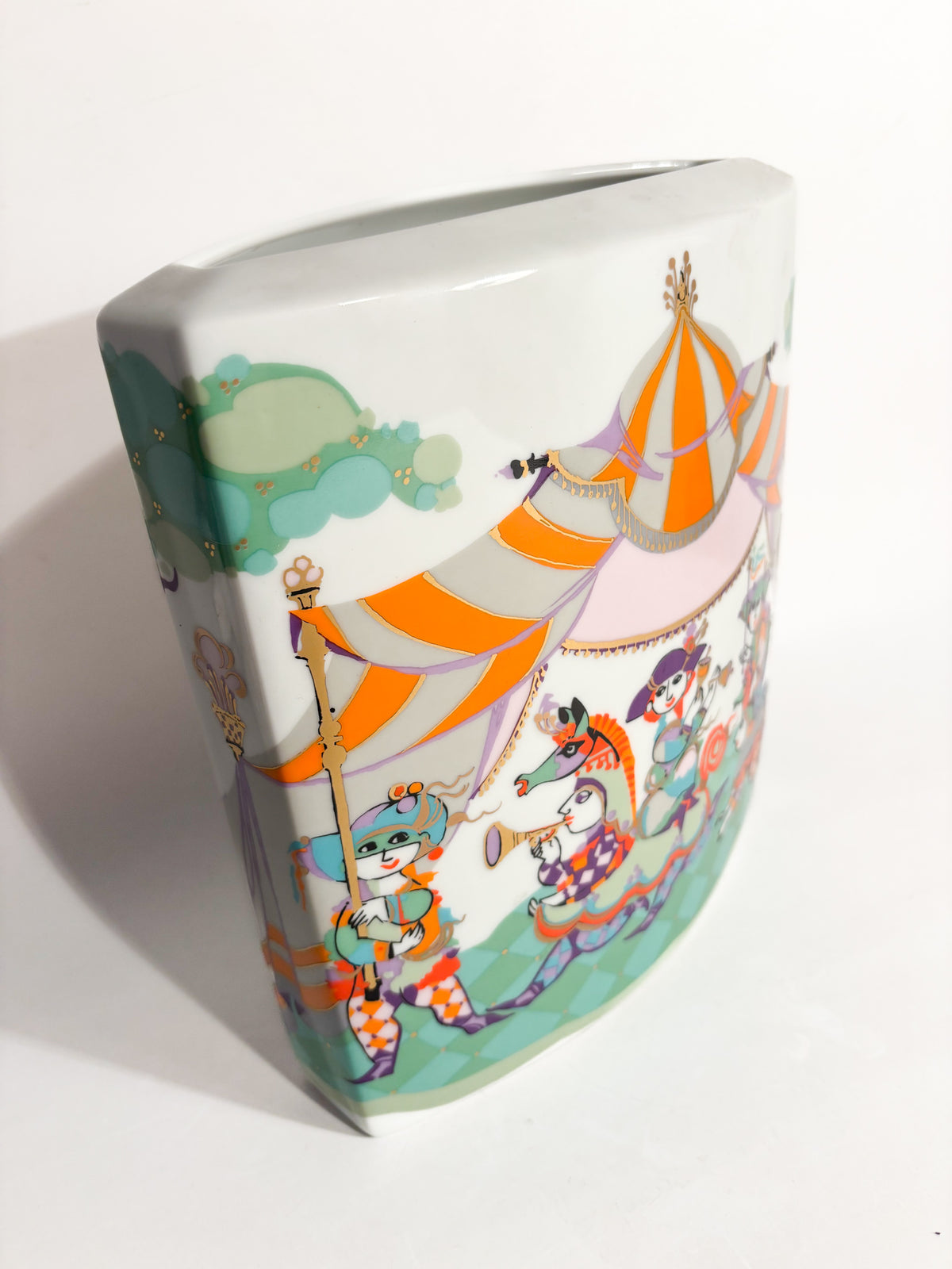 Vaso in Porcellana di Rosenthal 'Commedia dell'Arte' Disegnato da Bjørn Wiinblad Anni 90