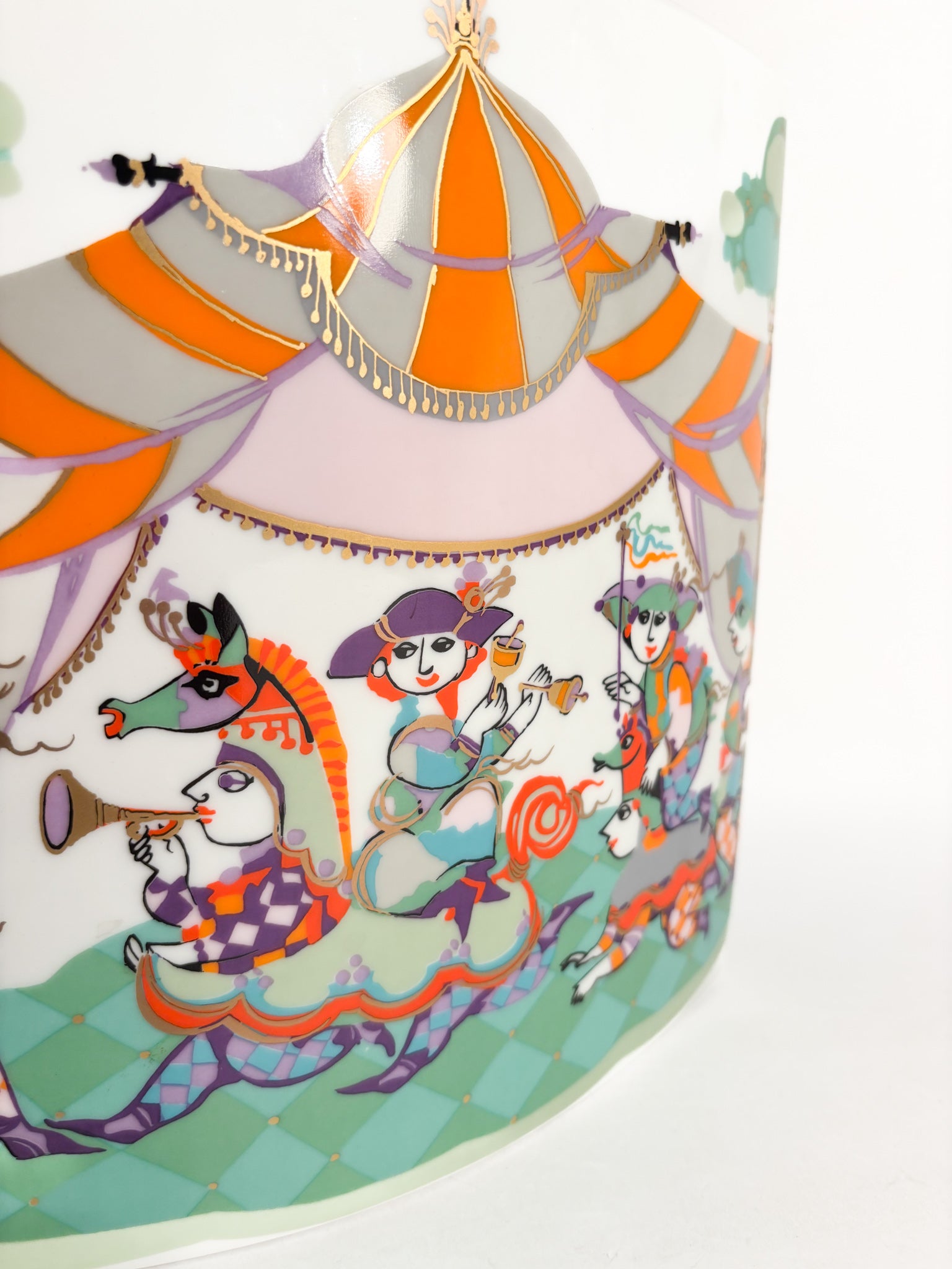Vaso in Porcellana di Rosenthal 'Commedia dell'Arte' Disegnato da Bjørn Wiinblad Anni 90