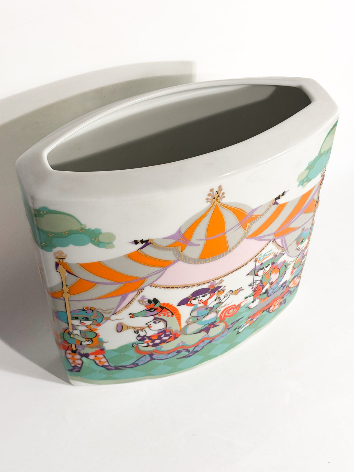 Vaso in Porcellana di Rosenthal 'Commedia dell'Arte' Disegnato da Bjørn Wiinblad Anni 90