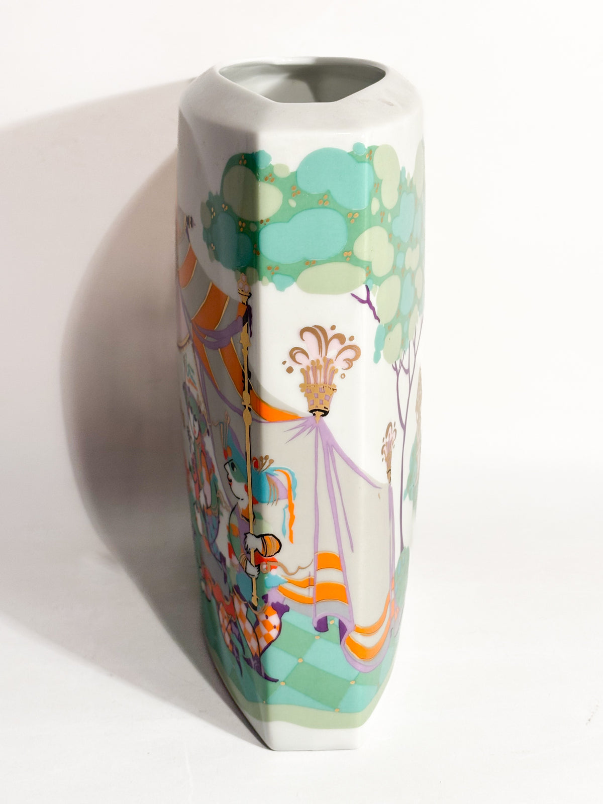 Vaso in Porcellana di Rosenthal 'Commedia dell'Arte' Disegnato da Bjørn Wiinblad Anni 90
