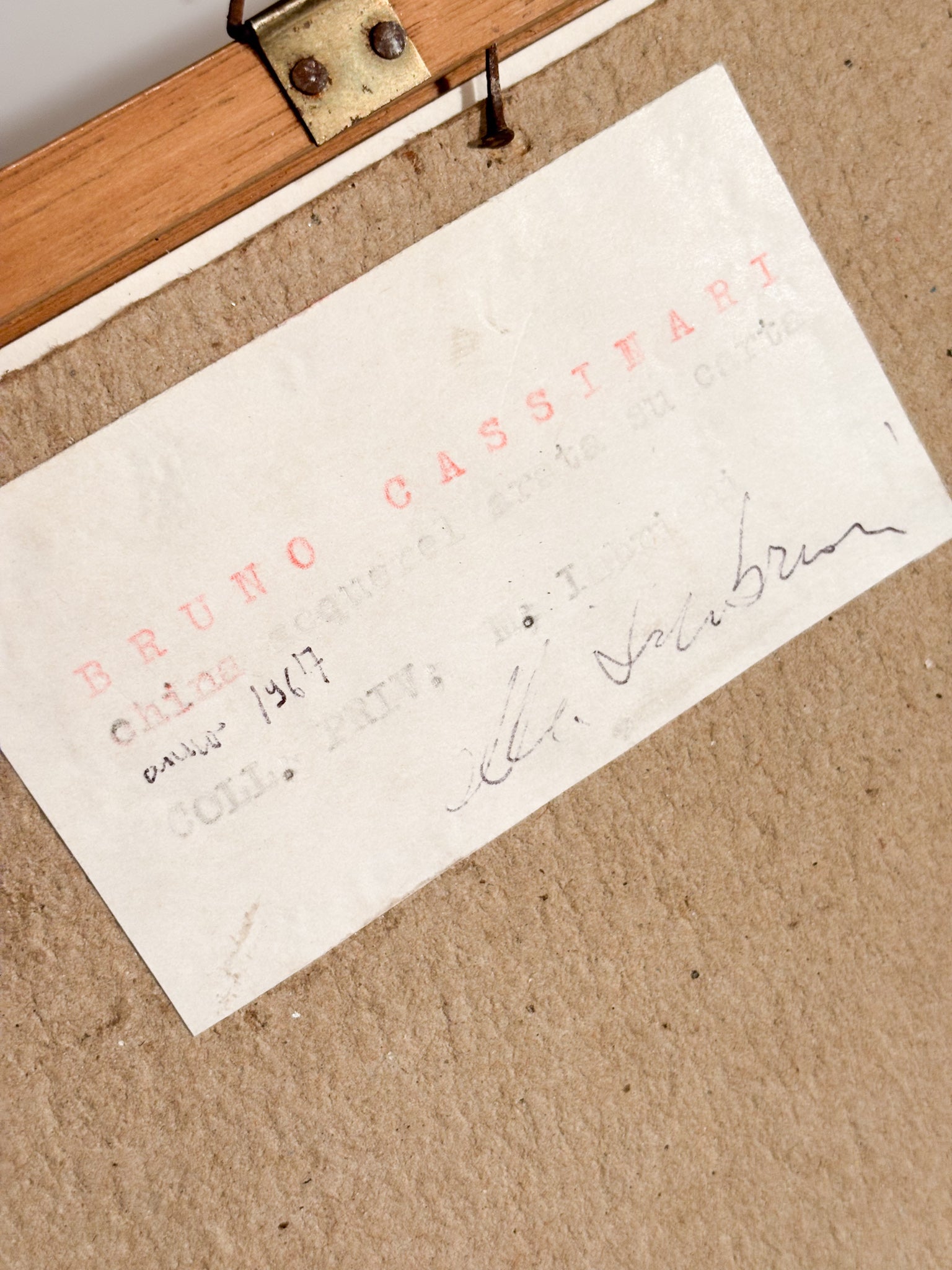 Disegno China Acquarellata su Carta di Bruno Cassinari del 1967