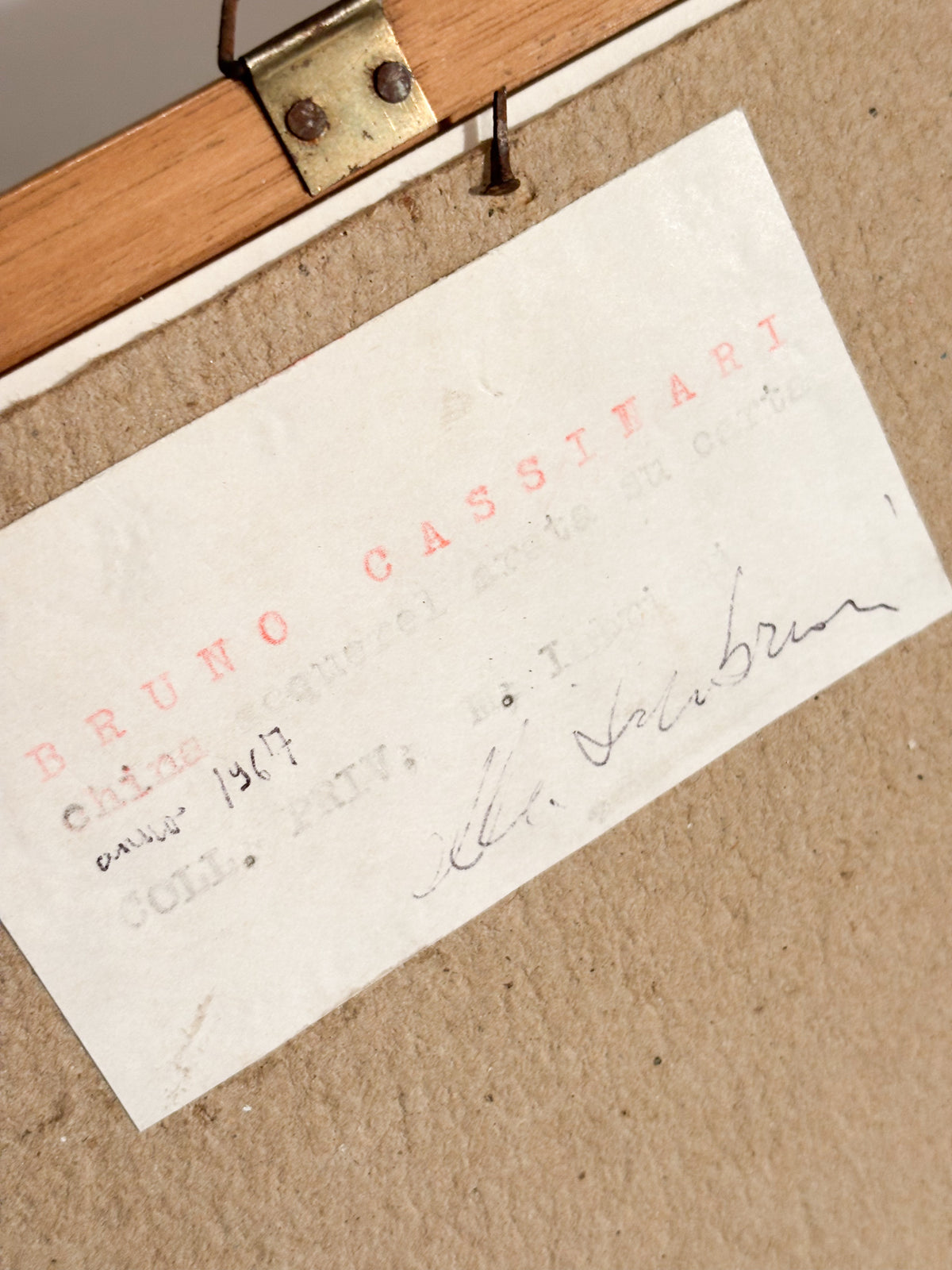 Disegno China Acquarellata su Carta di Bruno Cassinari del 1967