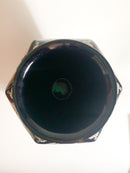 Vaso in Ceramica Italiana di Dècor Exclusiv Blu e Decorazioni Dorate Anni 70