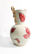 Vaso in Ceramica di Perugia Dipinto a Mano con Foglie Anni 40