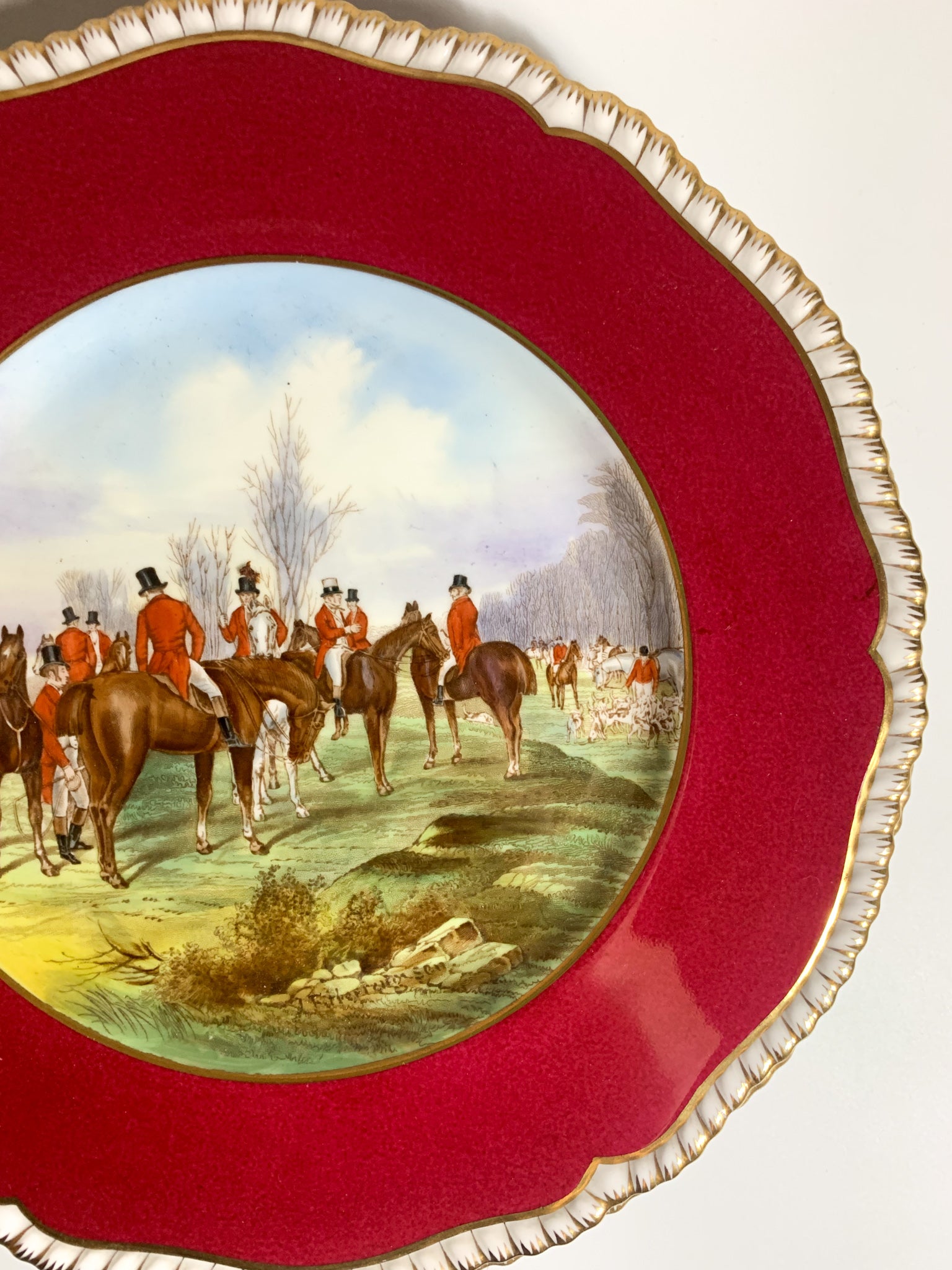 Set of Four Early 20th Century Hand Painted Spode Copeland China Plates