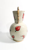 Vaso in Ceramica di Perugia Dipinto a Mano con Foglie Anni 40