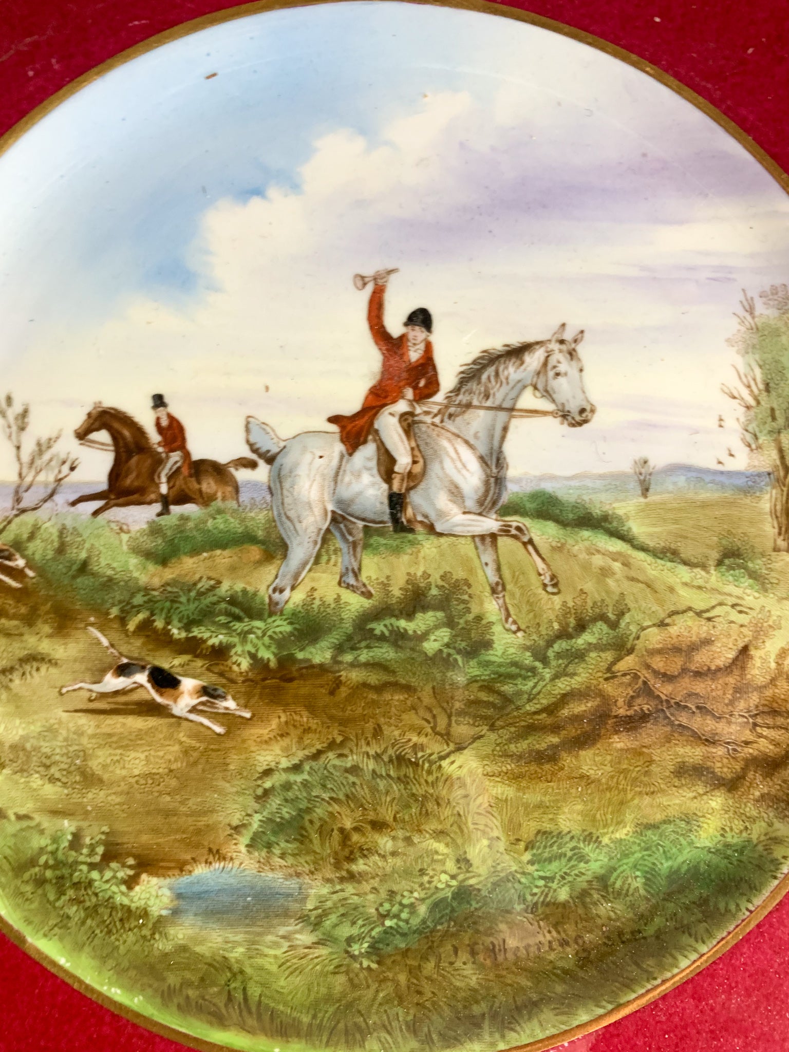 Set of Four Early 20th Century Hand Painted Spode Copeland China Plates