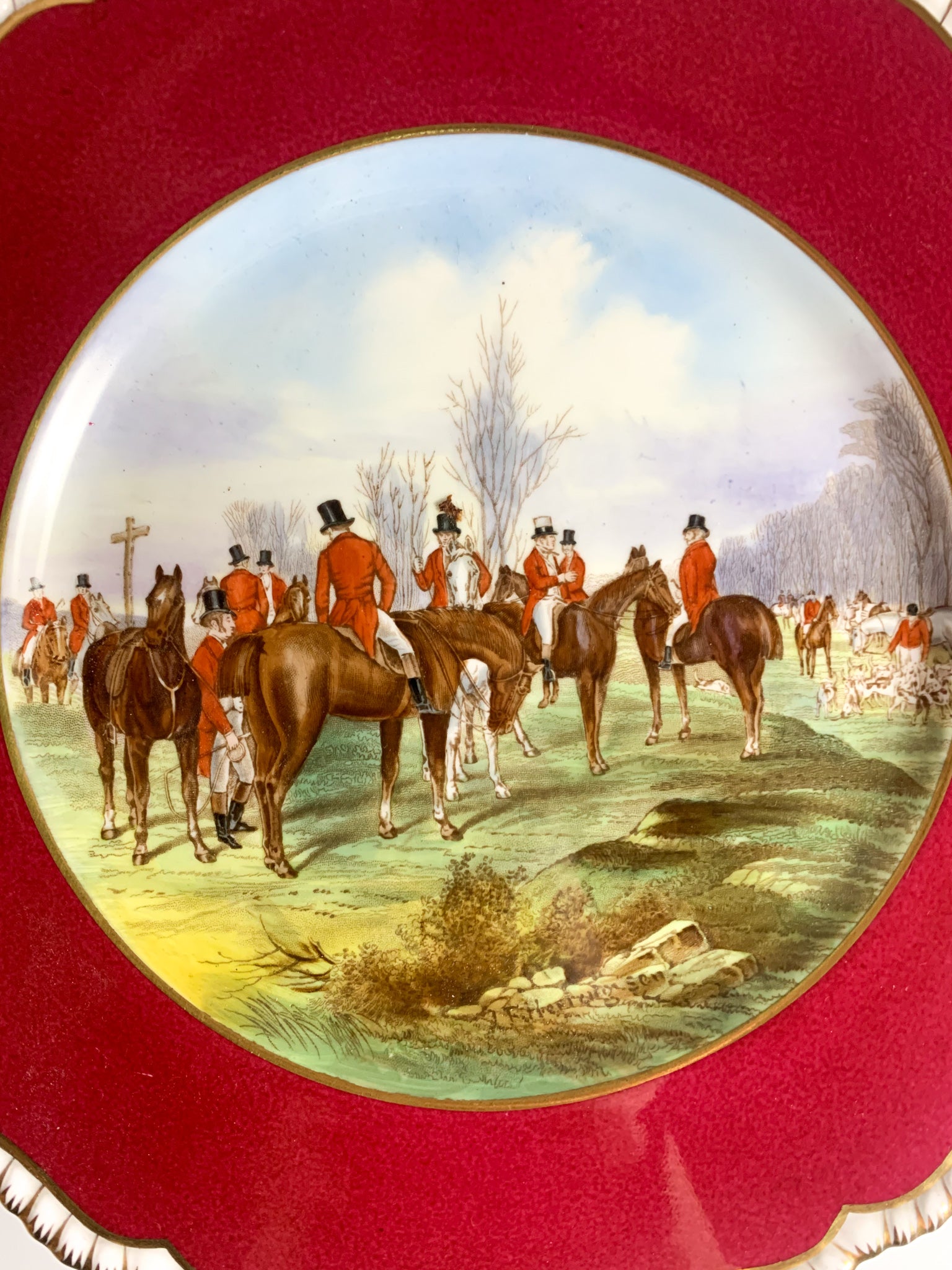 Set of Four Early 20th Century Hand Painted Spode Copeland China Plates