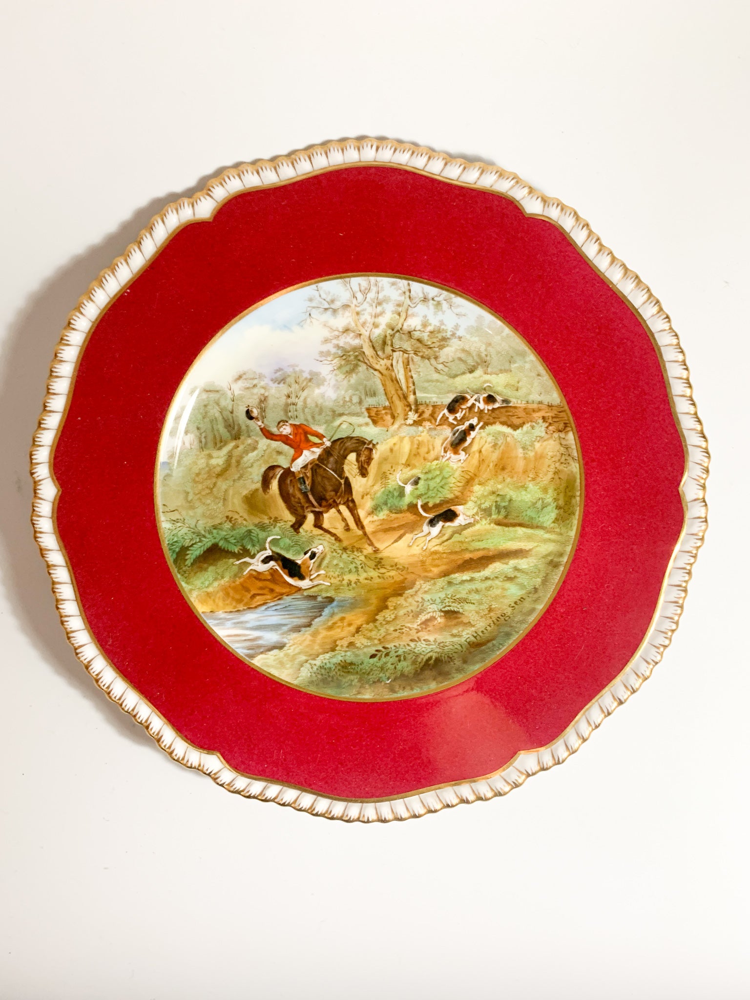 Set of Four Early 20th Century Hand Painted Spode Copeland China Plates