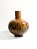 Orange Ceramic Vase from Central Italy, Hand Painted, 1950s