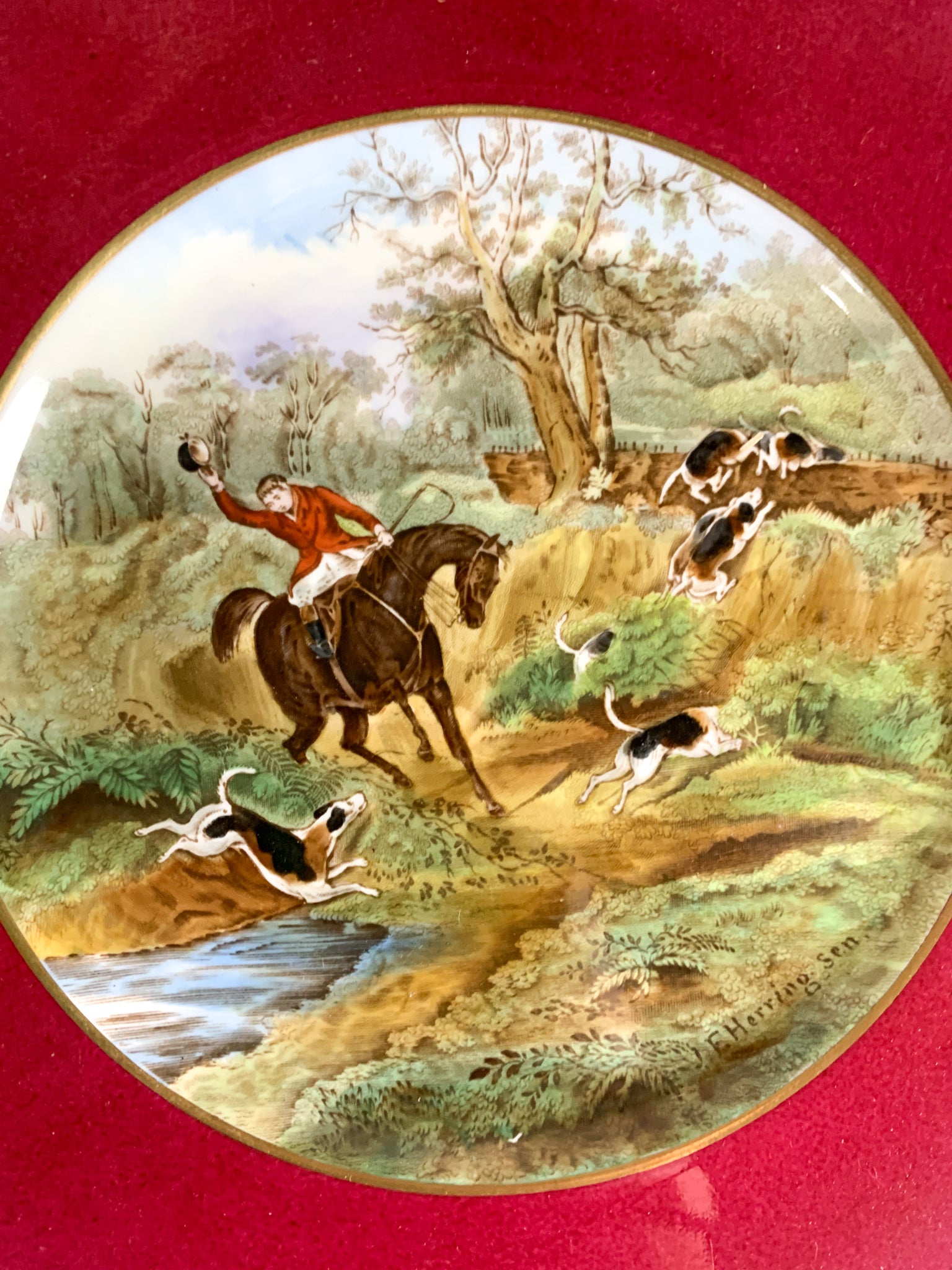 Set of Four Early 20th Century Hand Painted Spode Copeland China Plates