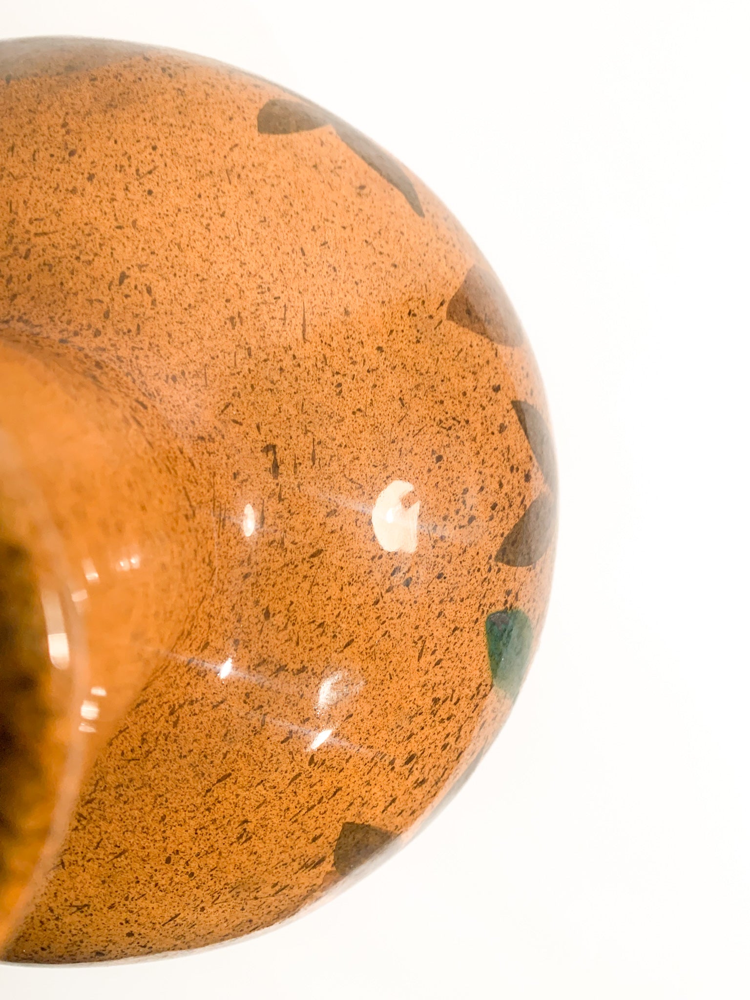 Vaso Arancione in Ceramica del Centro Italia Dipinto a Mano Anni 50