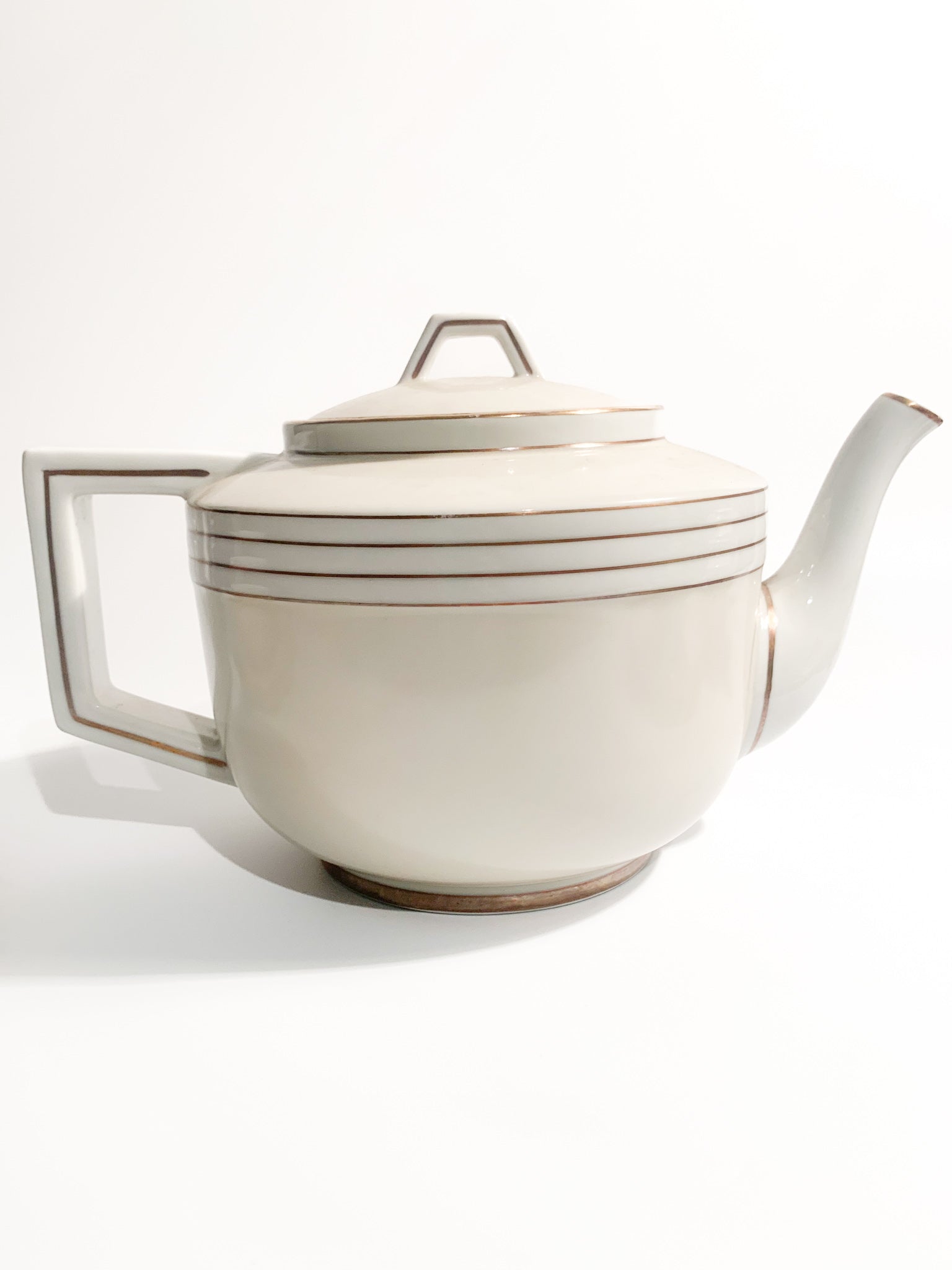 Twelve Decò Tea Set in Porcelain by Richard Ginori, 1940s