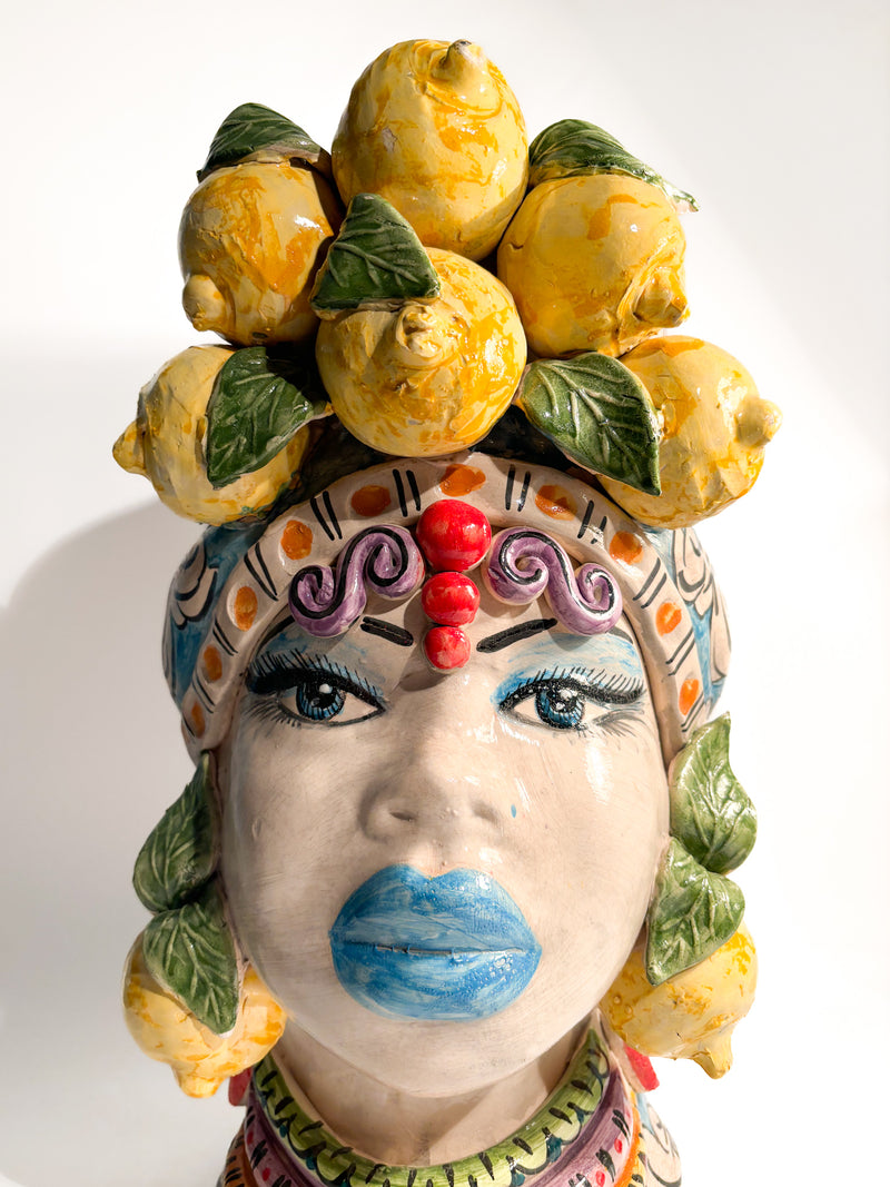 Female Moor's Head from Caltagirone by Ceramiche Germano from the 1990s