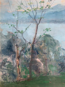 Dipinto Olio su Tela di Paesaggio di Giovanni Sirombo Anni 1920