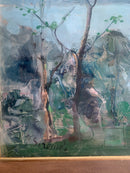 Dipinto Olio su Tela di Paesaggio di Giovanni Sirombo Anni 1920