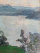 Dipinto Olio su Tela di Paesaggio di Giovanni Sirombo Anni 1920