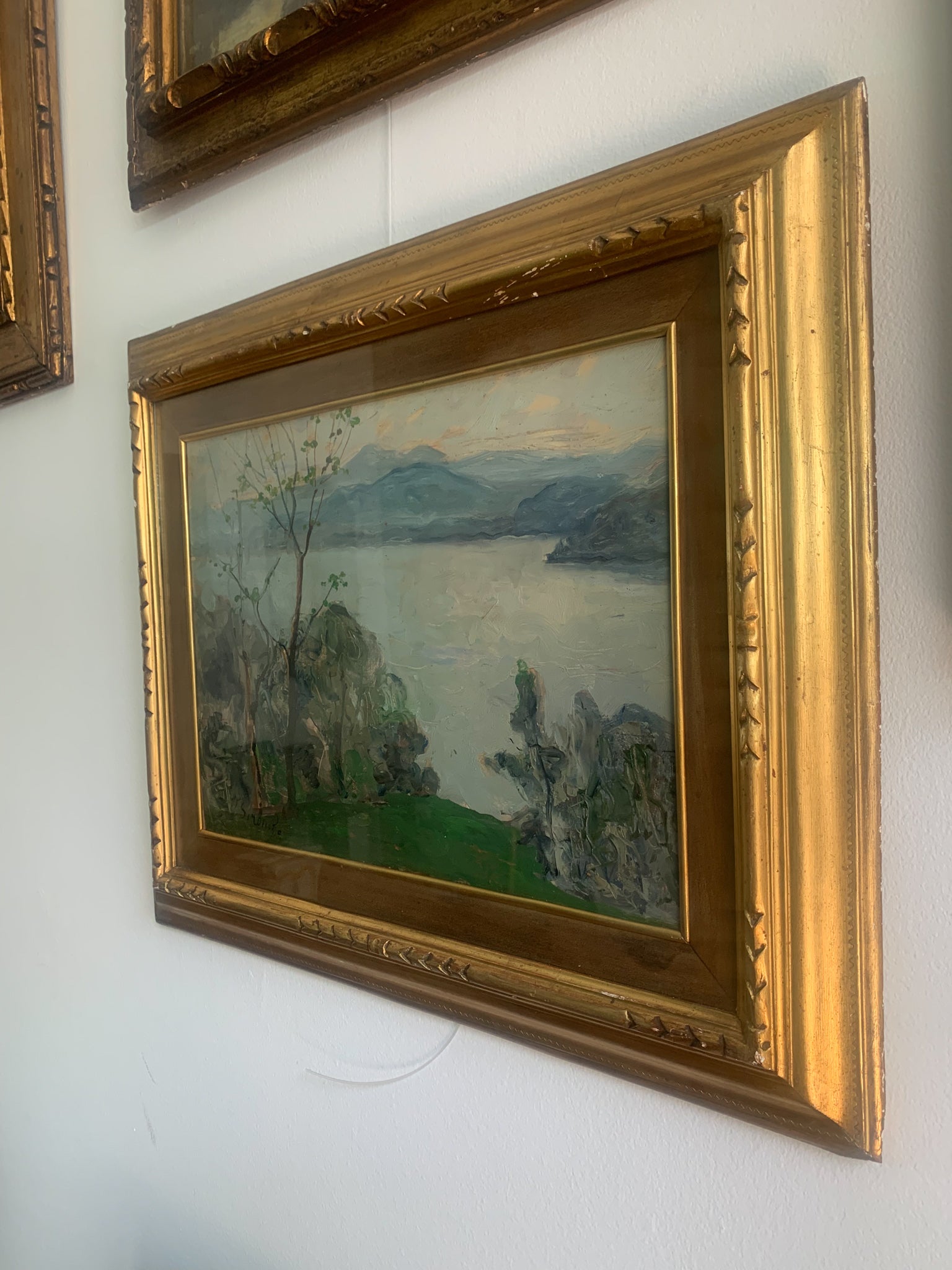 Landscape Oil Painting on Canvas by Giovanni Sirombo Years 1920