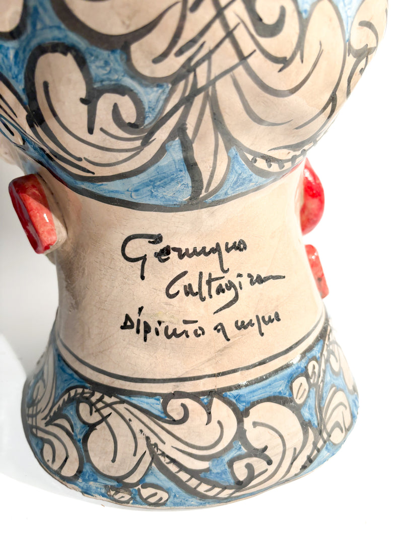 Testa di Moro di Caltagirone Maschile di Ceramiche Germani anni 90