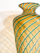 Vaso in Vetro di Murano con Lavorazione Canne Attribuito a Fratelli Toso Anni 50