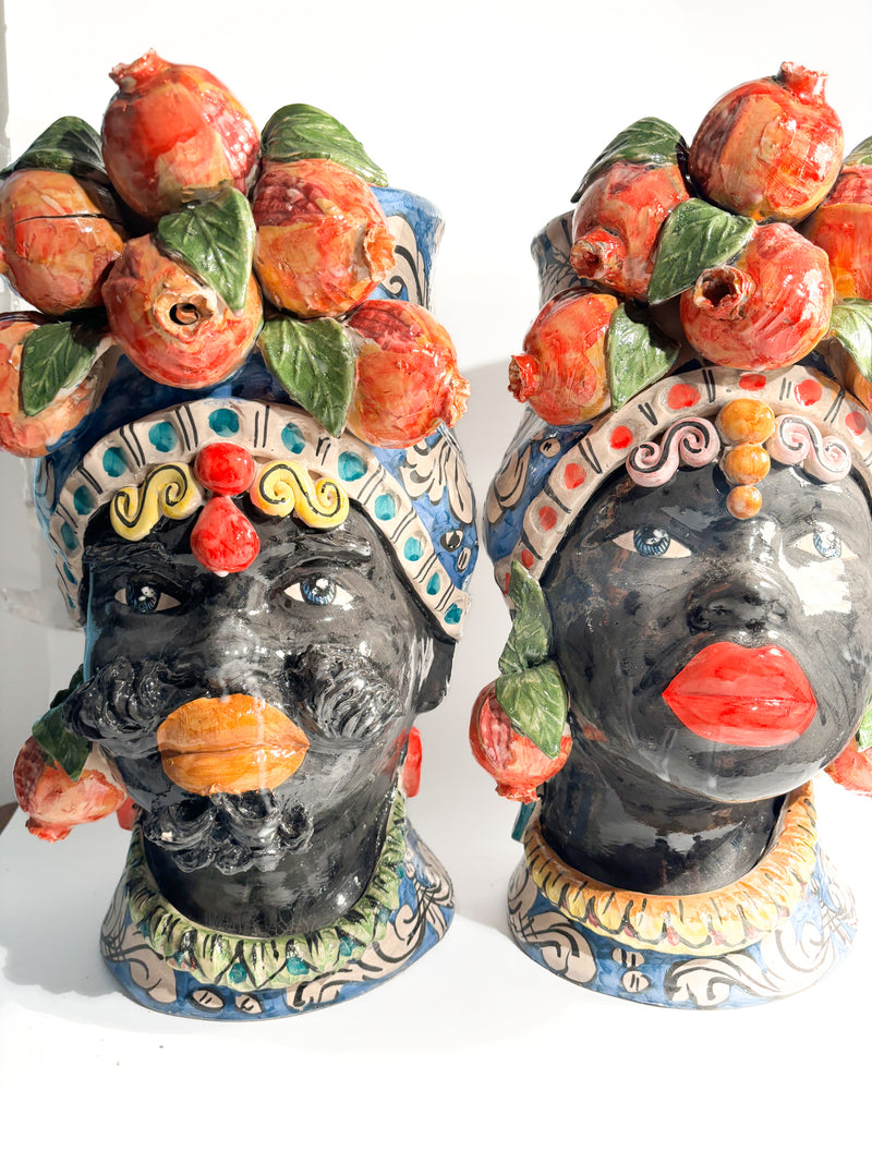 Testa di Moro di Caltagirone Maschile di Ceramiche Germano Anni 90