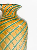 Vaso in Vetro di Murano con Lavorazione Canne Attribuito a Fratelli Toso Anni 50