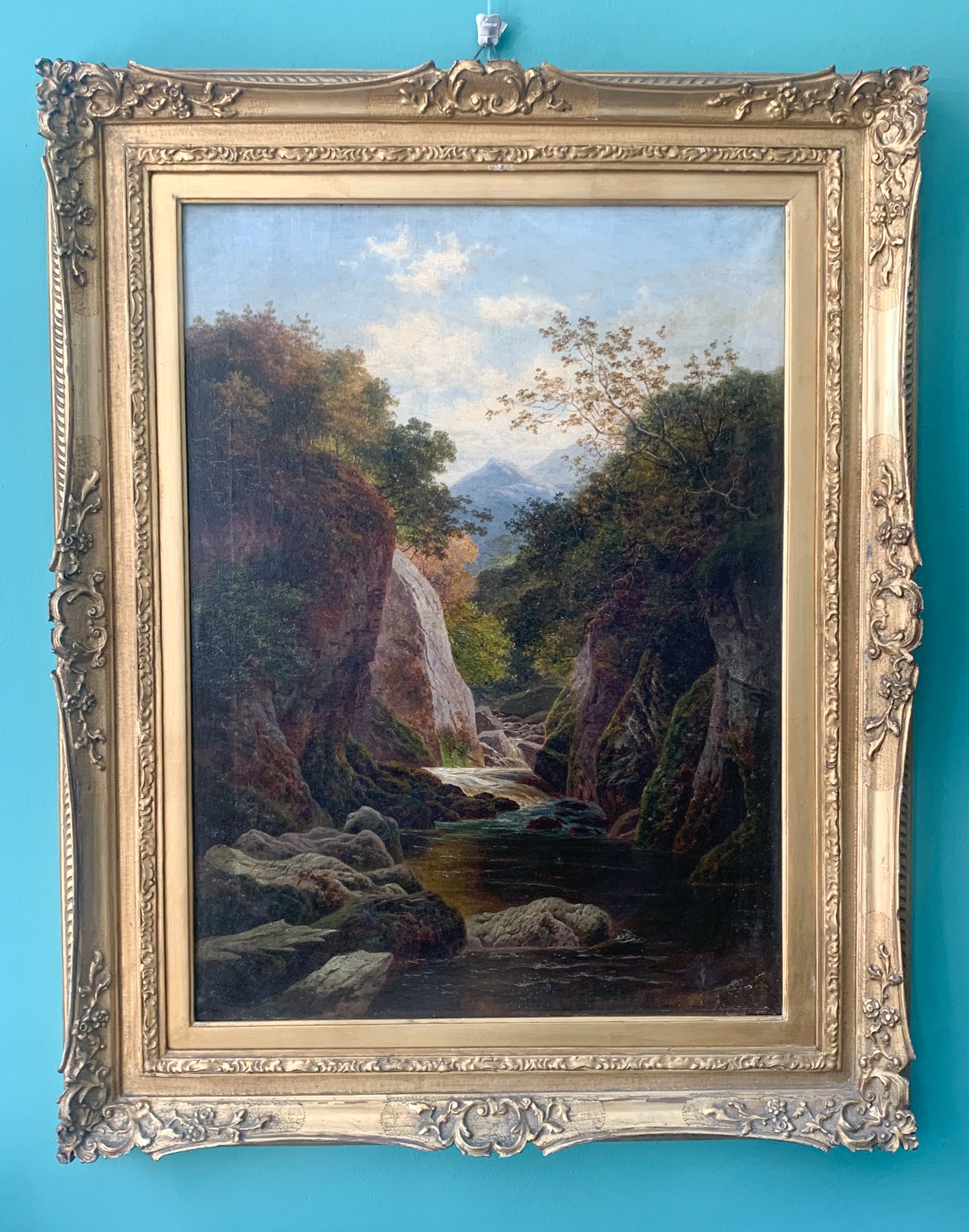 Early 20th Century English Landscape Oil Painting on Canvas