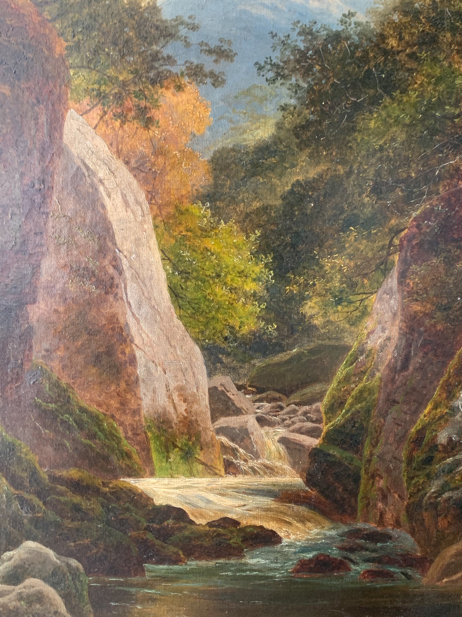 Early 20th Century English Landscape Oil Painting on Canvas