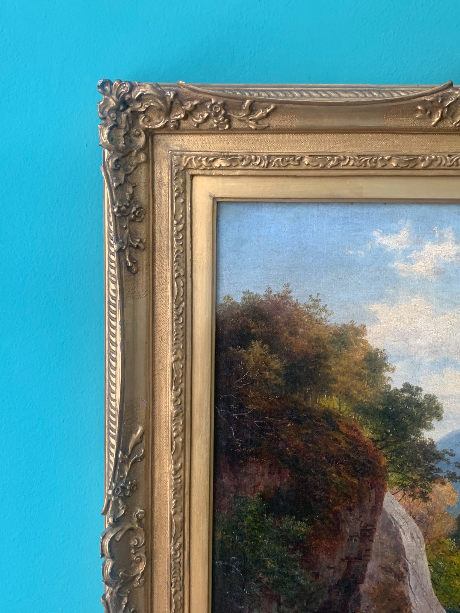 Early 20th Century English Landscape Oil Painting on Canvas