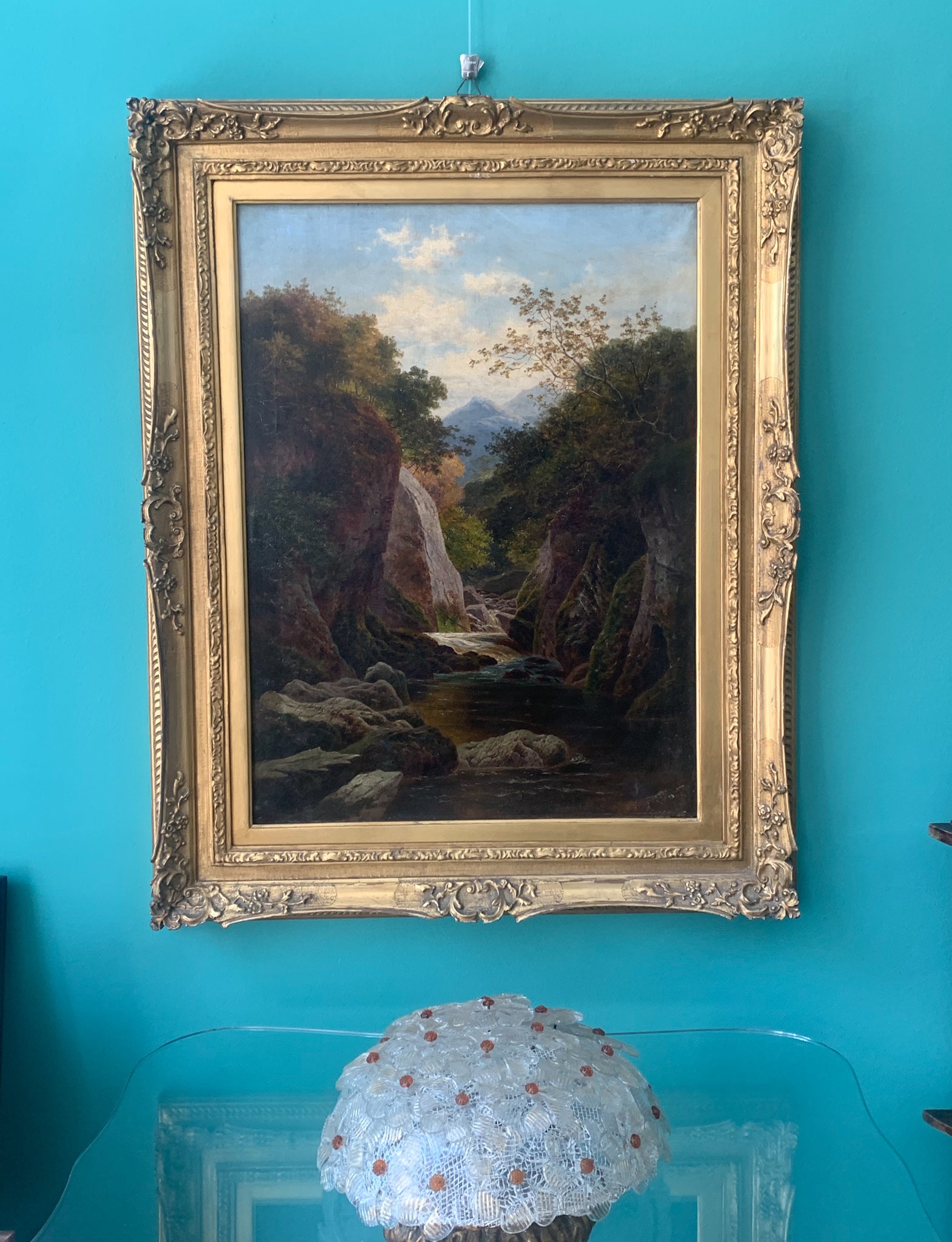 Early 20th Century English Landscape Oil Painting on Canvas