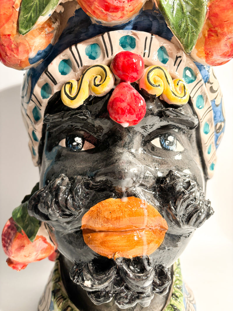 Male Moor's Head from Caltagirone by Ceramiche Germano from the 1990s