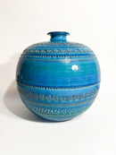 Vaso Sferico 'Rimini Blu' di Aldo Londi per Bitossi Ceramiche Anni 50