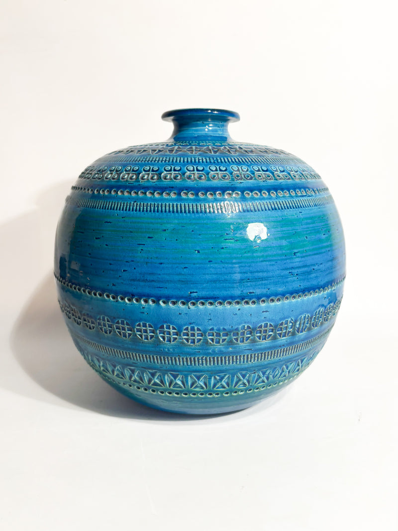 Vaso Sferico 'Rimini Blu' di Aldo Londi per Bitossi Ceramiche Anni 50