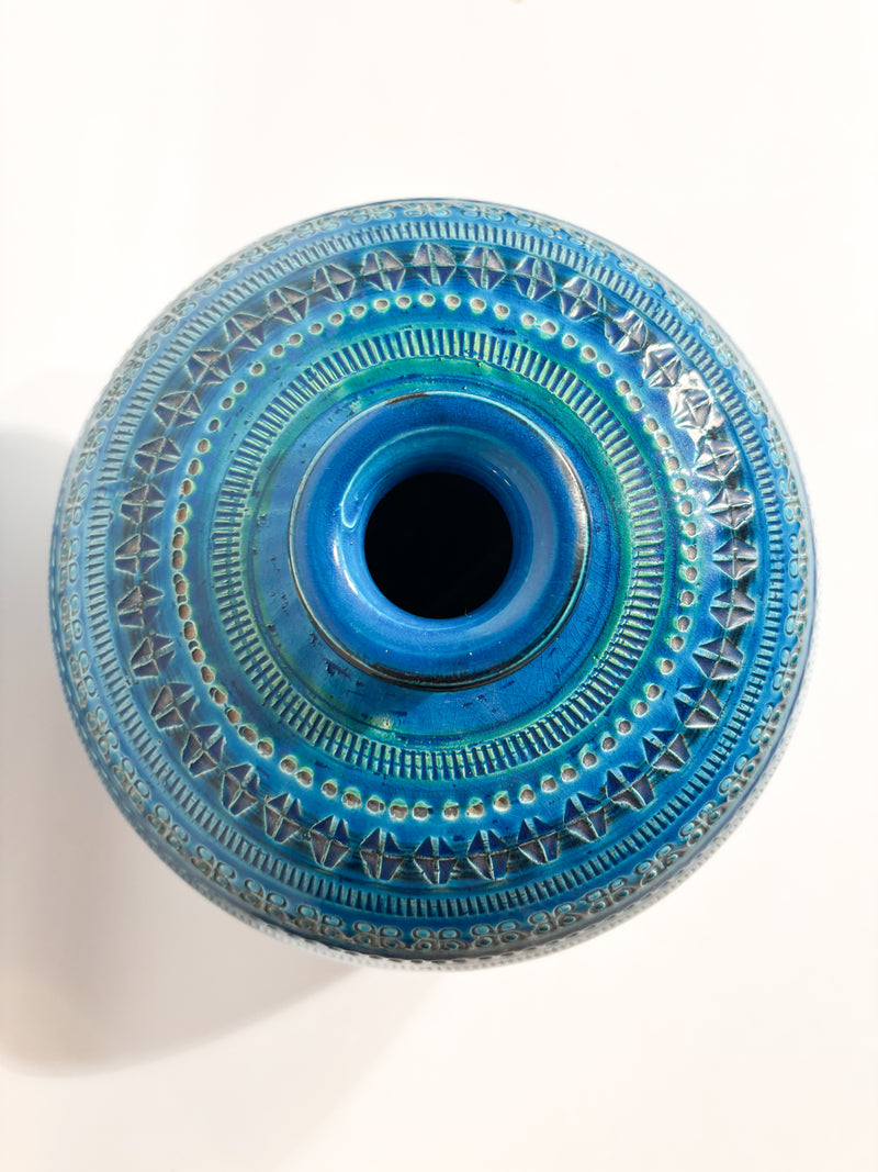 Vaso Sferico 'Rimini Blu' di Aldo Londi per Bitossi Ceramiche Anni 50