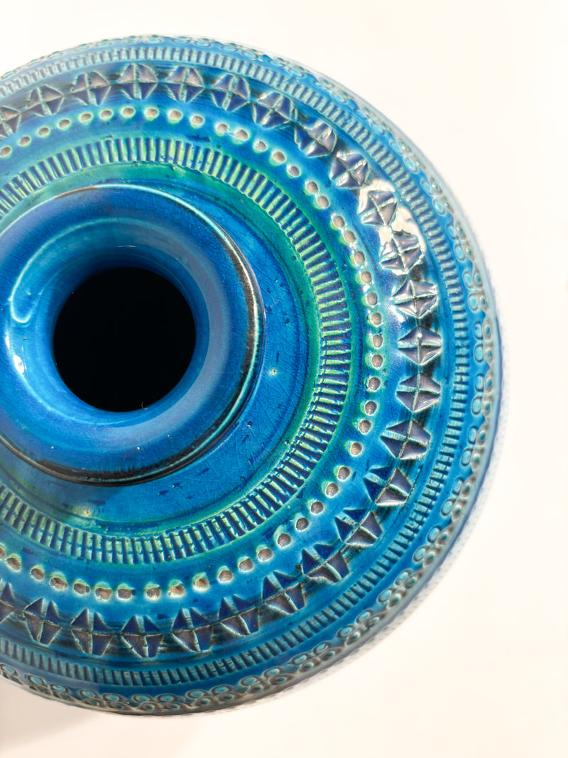 Vaso Sferico 'Rimini Blu' di Aldo Londi per Bitossi Ceramiche Anni 50