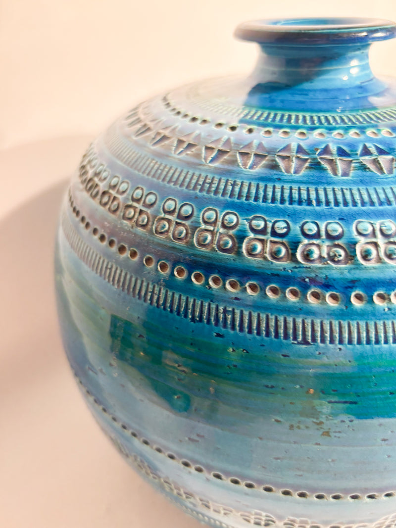 Vaso Sferico 'Rimini Blu' di Aldo Londi per Bitossi Ceramiche Anni 50