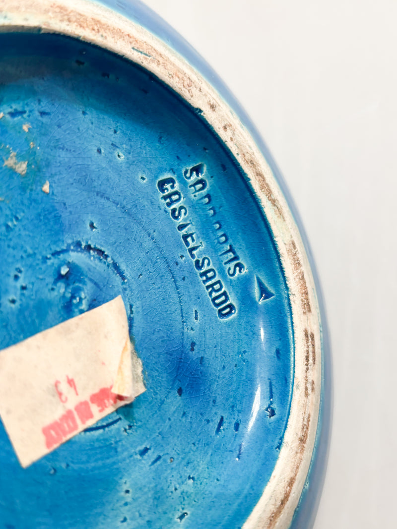 Vaso Sferico 'Rimini Blu' di Aldo Londi per Bitossi Ceramiche Anni 50