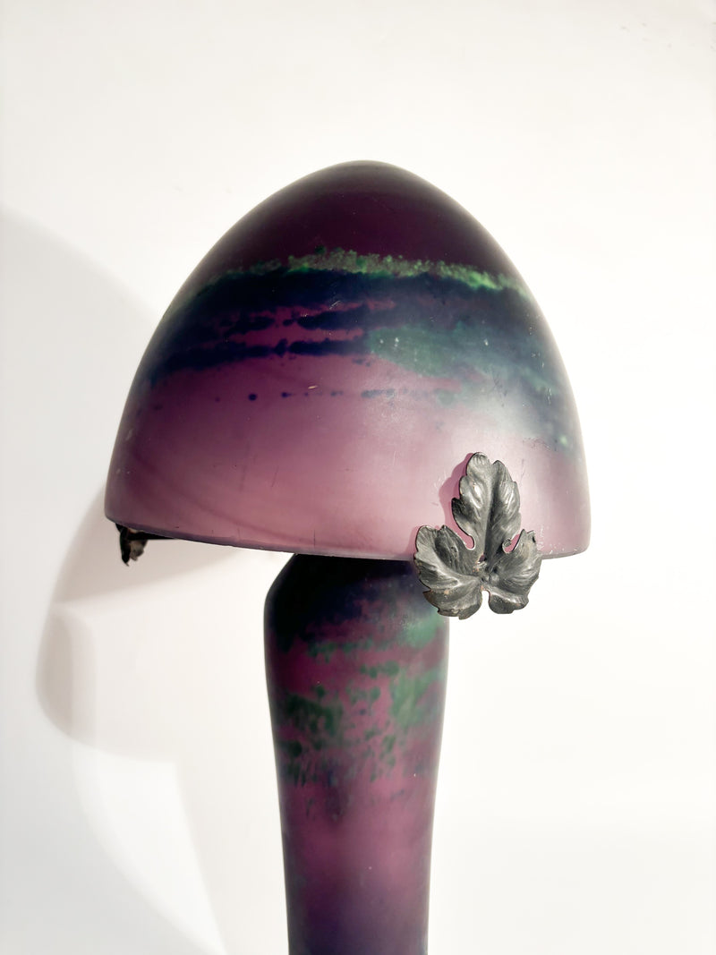 Purple French Pâte De Verre Table Lamp 1950s