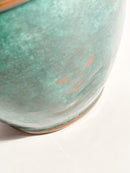 Vaso Ansato in Rame Verde Smaltato Anni 30