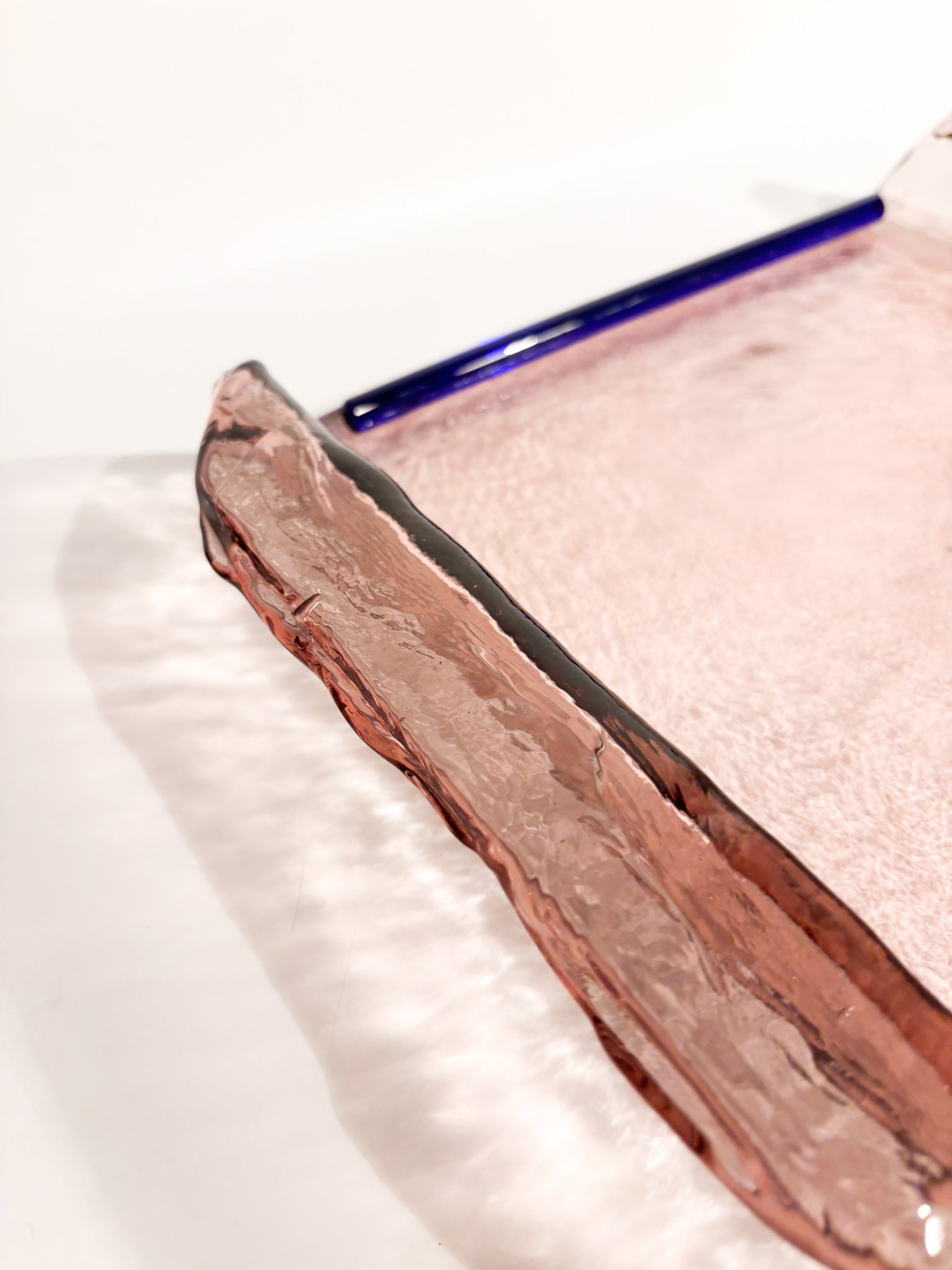 Geometric Shaped Tray in Blown Murano Glass 80s