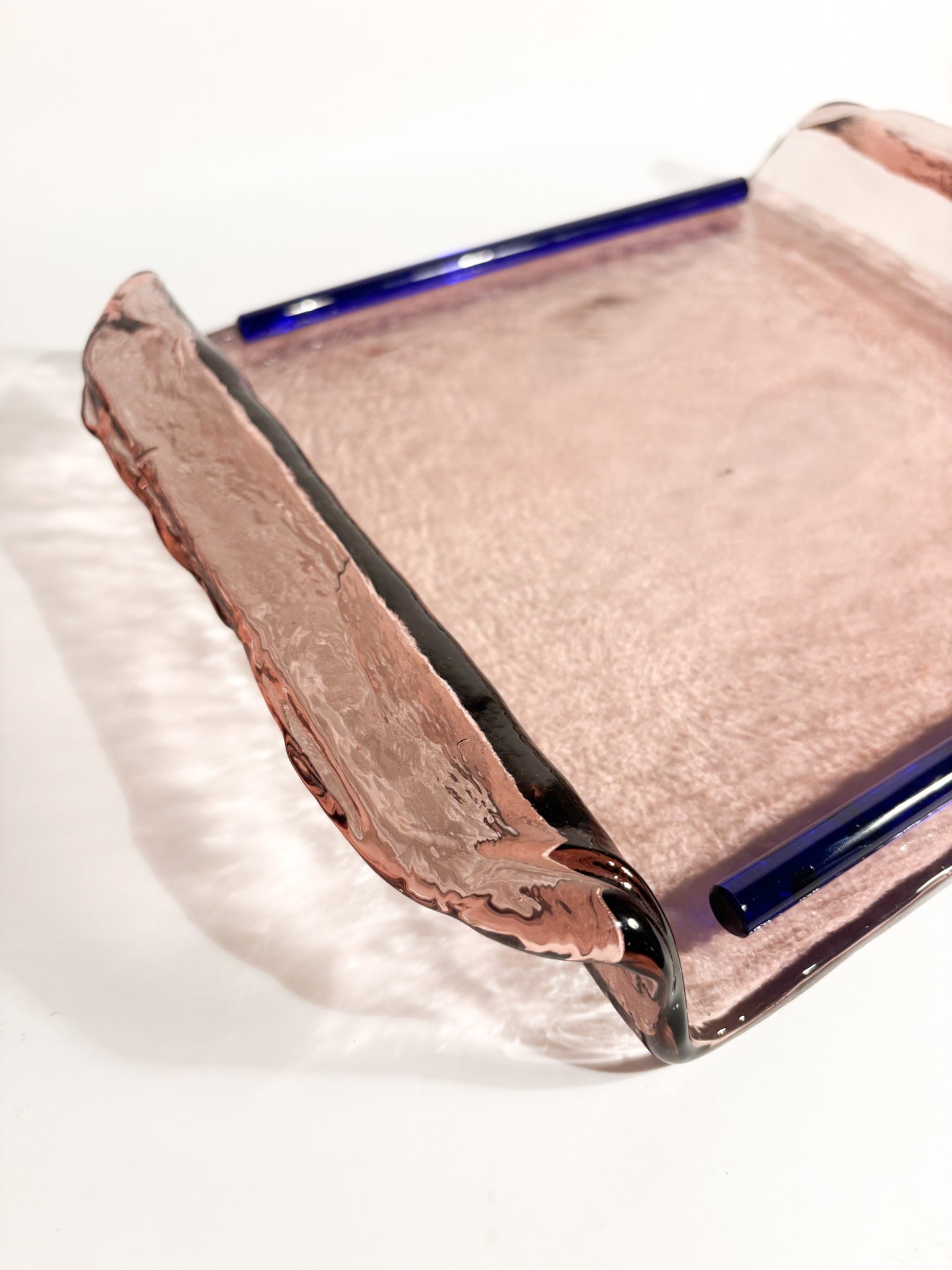 Geometric Shaped Tray in Blown Murano Glass 80s