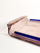 Vassoio a Forma Geometrica in Vetro di Murano Soffiato Anni 80